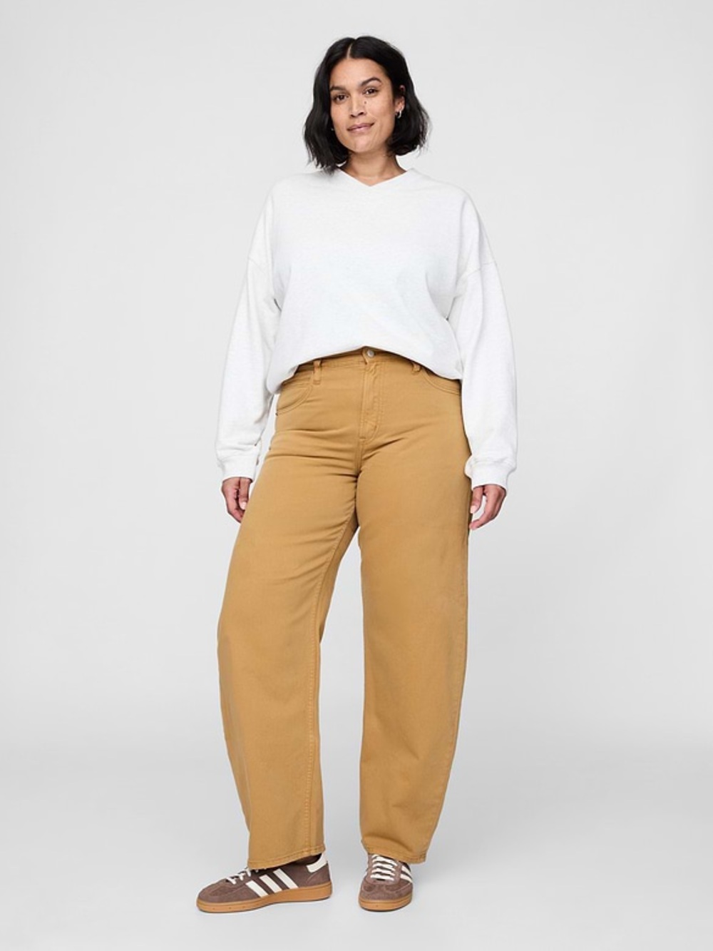 GAP barrel leg denim Jeans in Camel Brown size 14 Raquel Riverbed